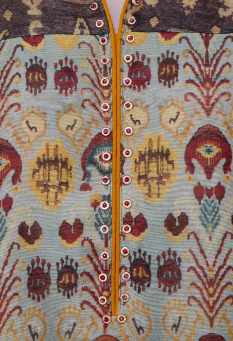  Lagi Printed Contrast Straight Kurta