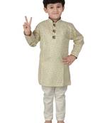Multicolor printed cotton boys-kurta-pyjama