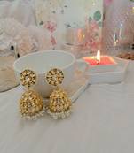 Gold Tone Kundan Inspired Earrings