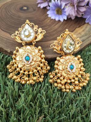 Gold Plated Temple Earrings 1