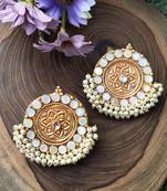 White Gold Tone Pearl Studs