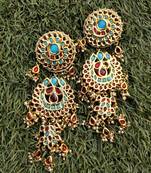 Multicolour Poki Inspired Gold Tone Earrings
