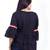 Navy-blue woven viscose rayon long-tops