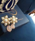 White Pink Floral Earrings