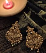 Gold Tone Temple Earring