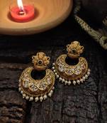 White Gold Tone Temple Earrings