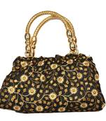 Silk Purse Hand Bag With Embroidery Work Multicolour For Women And Girls