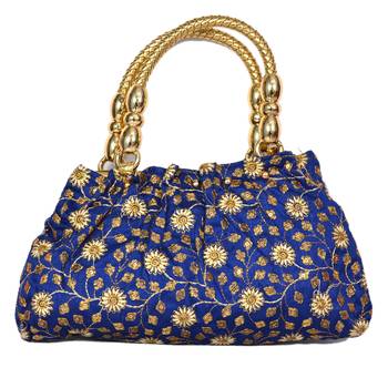 Silk Purse Hand Bag With Embroidery Work Multicolour For Women And Girls 1