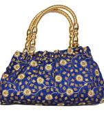 Silk Purse Hand Bag With Embroidery Work Multicolour For Women And Girls