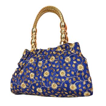 Silk Purse Hand Bag With Embroidery Work Multicolour For Women And Girls 2