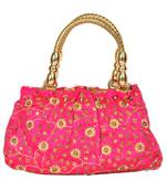 Silk Purse Hand Bag With Embroidery Work Multicolour For Women And Girls