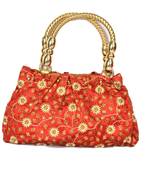 Silk Purse Hand Bag With Embroidery Work Multicolour For Women And Girls