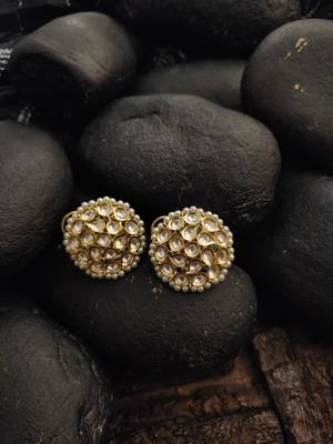 Gold Tone Kundan Inspired Studs 1