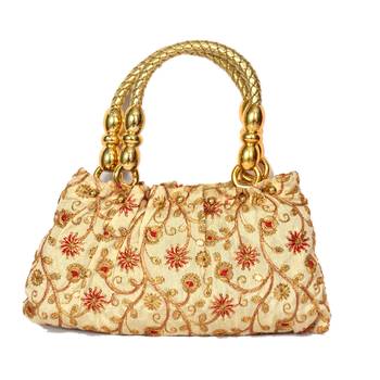 Silk Purse Hand Bag With Embroidery Work Multicolour For Women And Girls 1
