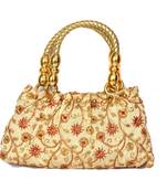 Silk Purse Hand Bag With Embroidery Work Multicolour For Women And Girls