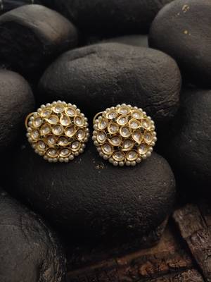 Gold Tone Kundan Inspired Studs 2