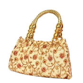Silk Purse Hand Bag With Embroidery Work Multicolour For Women And Girls 2
