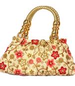 Silk Purse Hand Bag With Embroidery Work Multicolour For Women And Girls