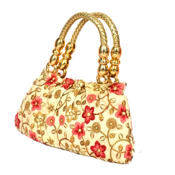 Silk Purse Hand Bag With Embroidery Work Multicolour For Women And Girls 2