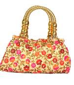 Silk Purse Hand Bag With Embroidery Work Multicolour For Women And Girls
