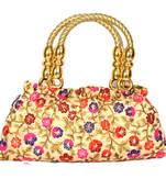 Silk Purse Hand Bag With Embroidery Work Multicolour For Women And Girls
