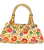 Silk Purse Hand Bag With Embroidery Work Multicolour For Women And Girls