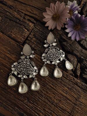 Pink Silver Plated Earrings 1