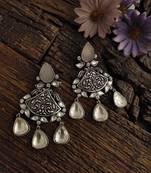 Pink Silver Plated Earrings