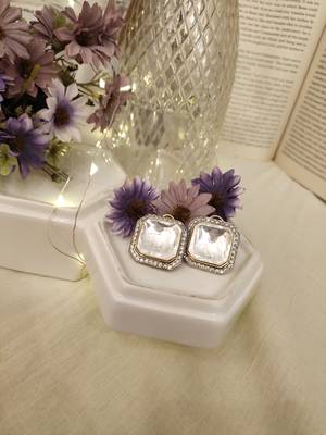 Victorian Silver Polki Studs 2