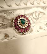 Gold Tone Kundan Inspired Ring
