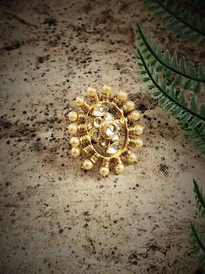 Gold Plated Polki Ring 1