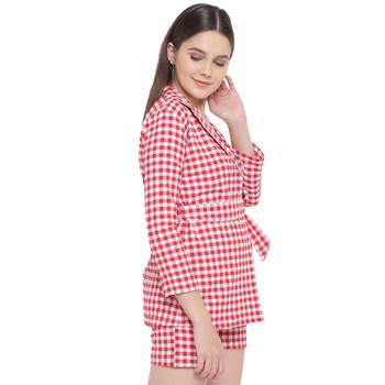 Red printed cotton jumpsuit 4
