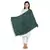 Emerald Green Viscose Rayon Woven Design Botanical Reversible Shawl