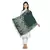 Emerald Green Viscose Rayon Woven Design Floral Botanical Reversible Shawl