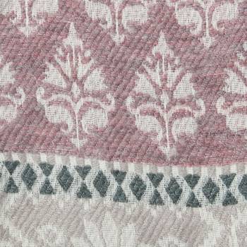 Grey & Light Mauve Woollen Blend Woven Design Abstract Geometric Shawl 4