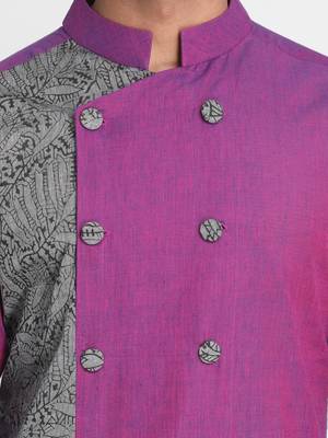 Purple Printed Cotton Men Kurtas 2
