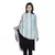 White & Blue Woollen Blend Woven Design Stripped Geometric Shawl