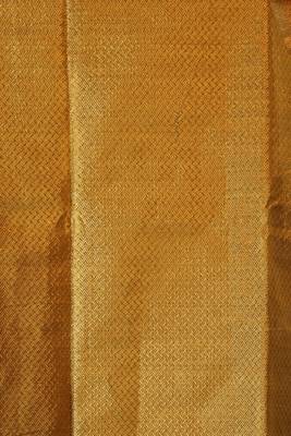 Light yellow woven blended cotton saree with blouse 4