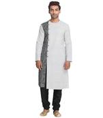 White Printed Cotton Men Kurtas