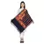 Navy & Orange Woollen Floral Geometric Embroidered Shawl