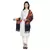 Navy & Orange Woollen Floral Geometric Embroidered Shawl