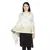 Natural & Gold Woollen Paisley Geometric Embroidered Shawl