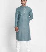Green Plain
 Cotton Men Kurtas