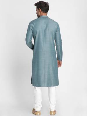 Green Plain
 Cotton Men Kurtas 3