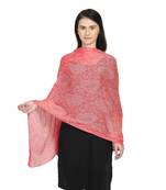 Red Woollen Woven Design Paisley Shawl