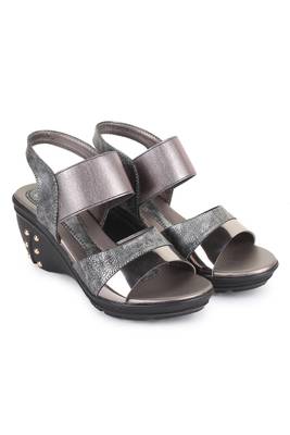 Beautiful Grey color synthetic material wedges for women's 1