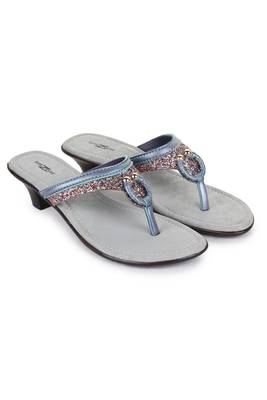 Beautiful Grey color synthetic material heels for women's 1