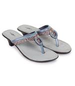 Beautiful Grey color synthetic material heels for women's