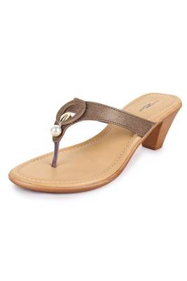 Beautiful Tan color synthetic material heels for women's 2