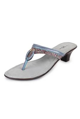 Beautiful Grey color synthetic material heels for women's 2